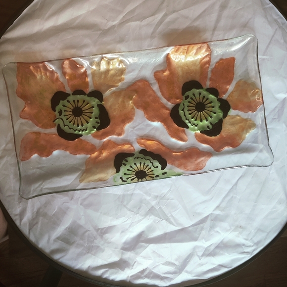 Colorful Floral Glass Tray - Picture 2 of 3